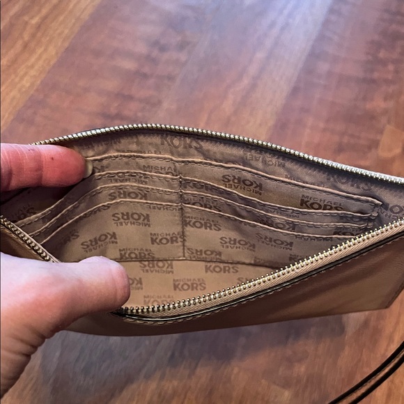 Like new Michael Kors Blush Wristlet Clutch with Stud Accents - Picture 11 of 16